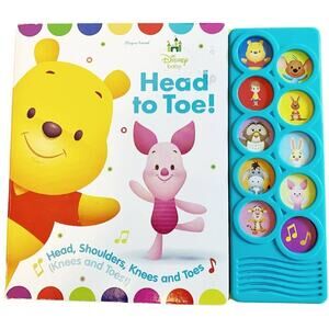 DISNEY BABY WINNIE THE POOH HEAD TO TOE 10 BUTTON SOUND BOOK PI KIDS PRE-OWNED